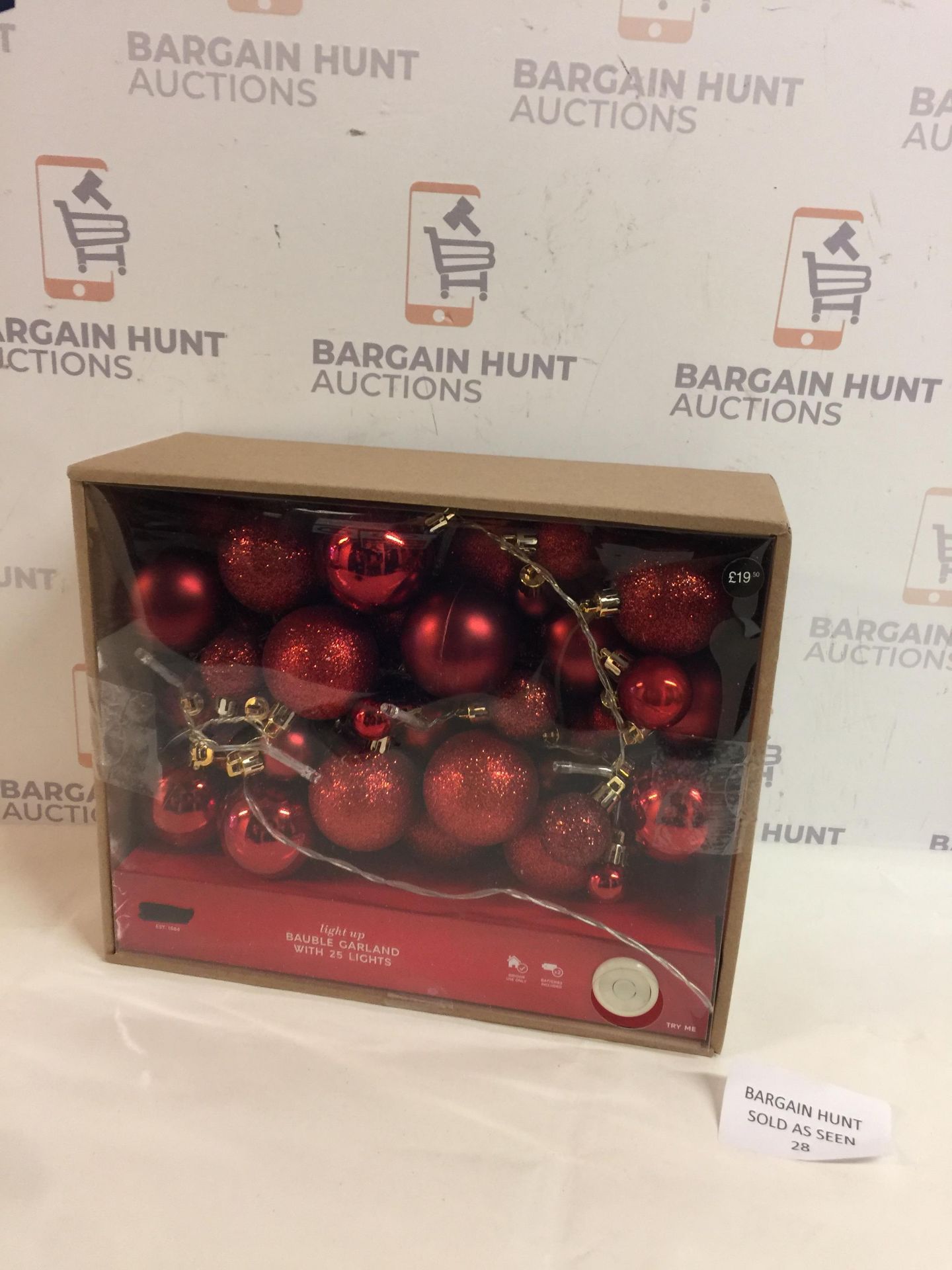 Lightup Bauble Gardland With 25 Lights