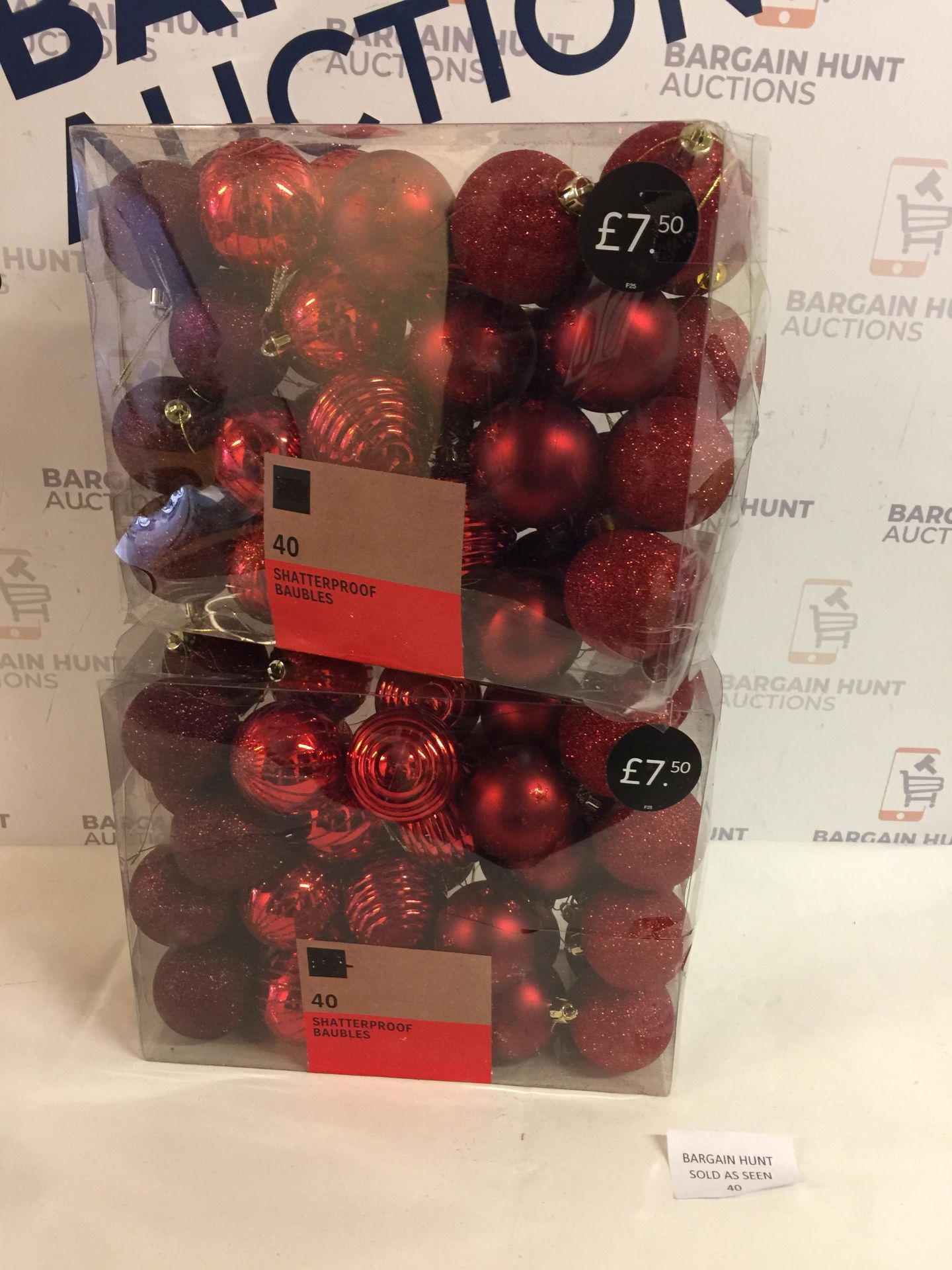 2 Packs of 40 Shatterproof Baubles