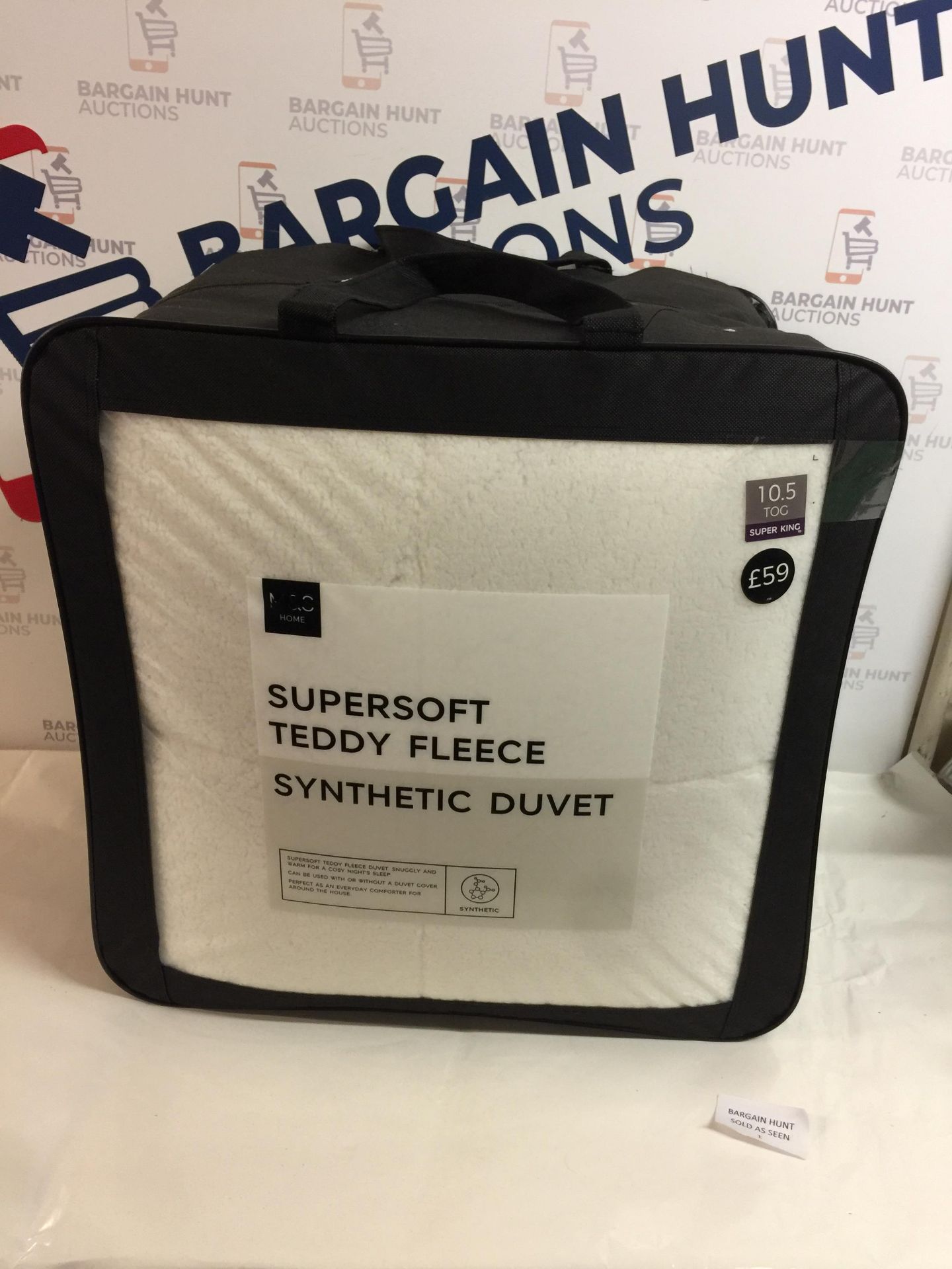 Supersoft Teddy Fleece Synthetic 10.5 Tog Duvet, Super King RRP £59