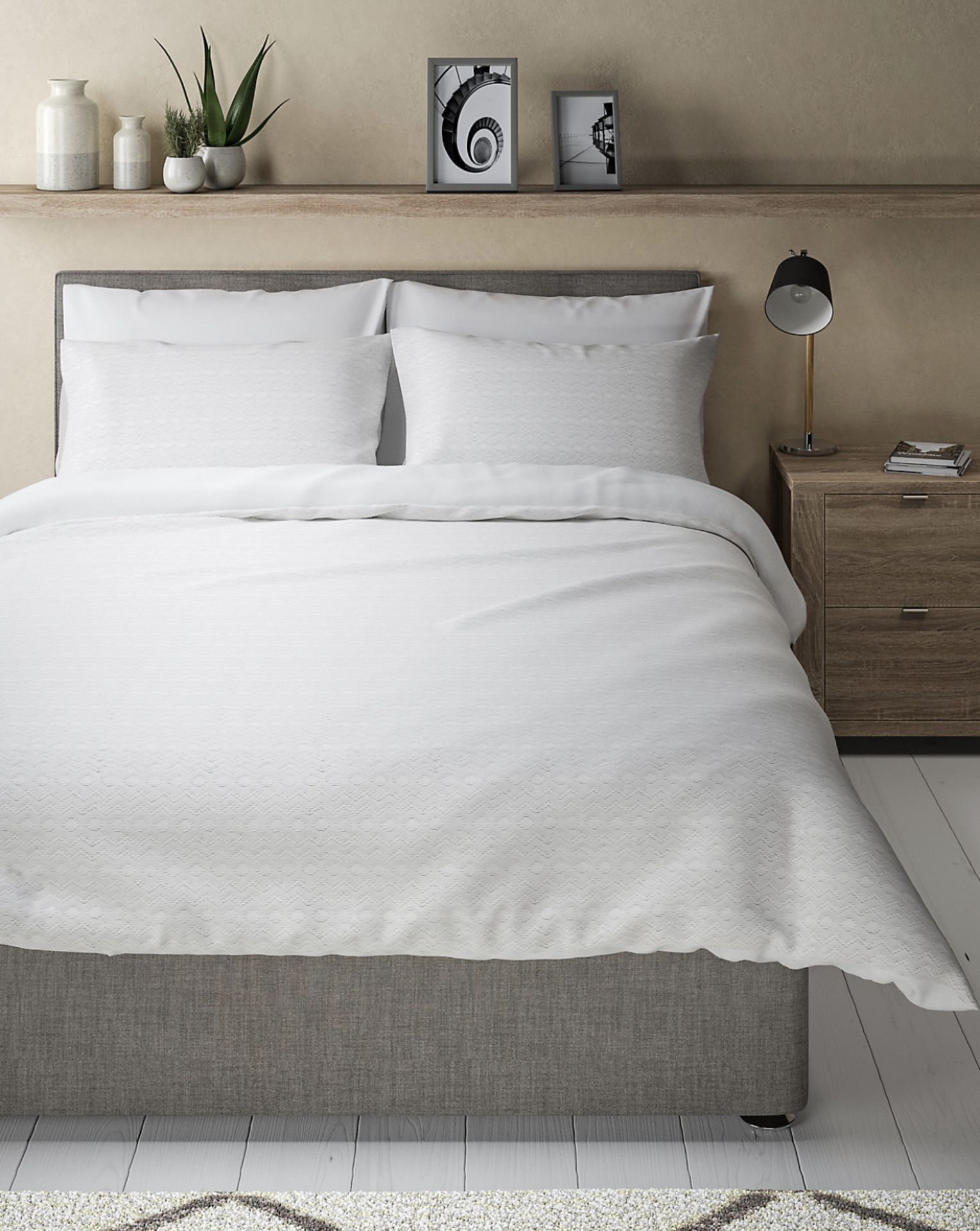 Pure Cotton Textured Bedding Set, Single