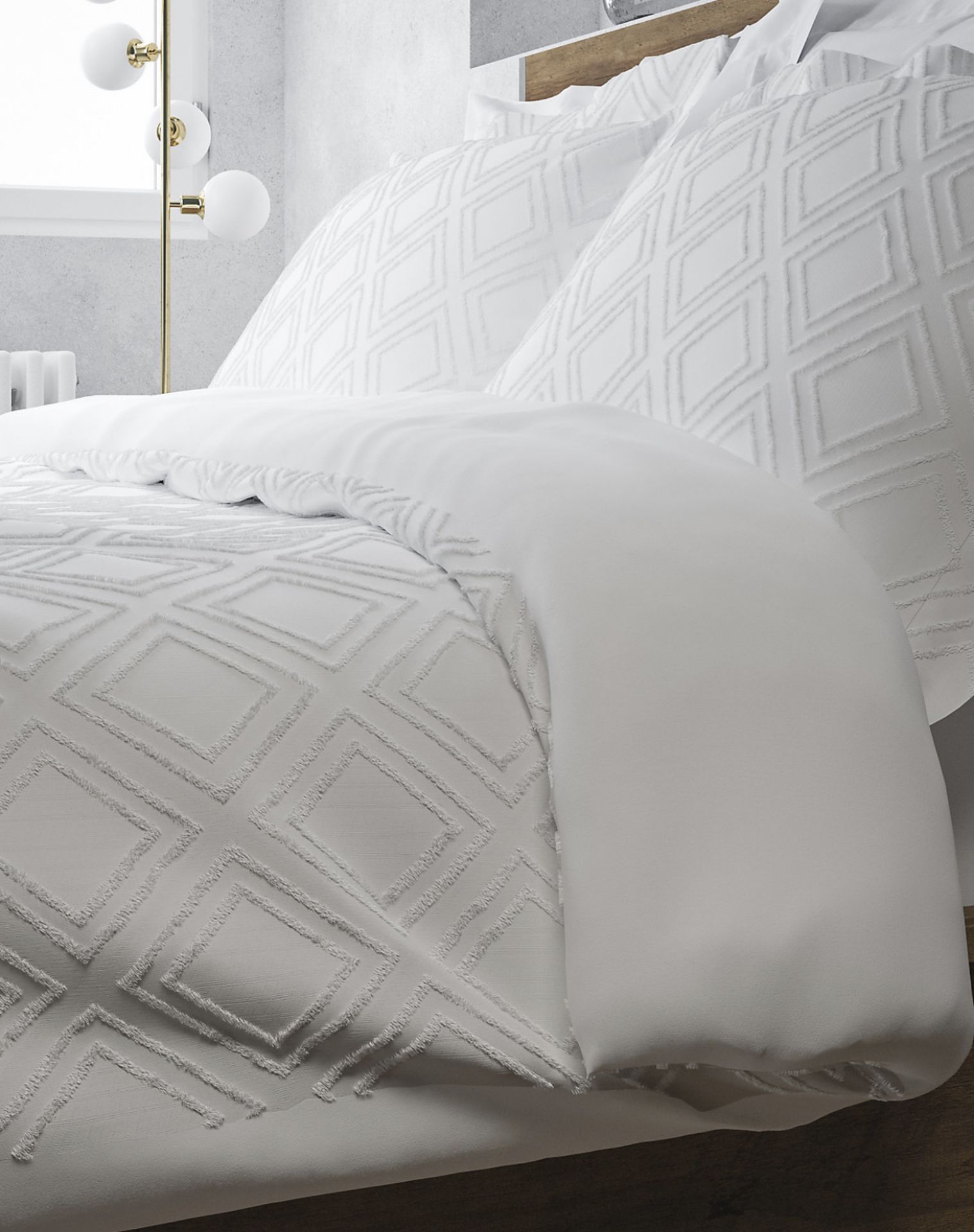 Beautifully Textured 100% Cotton Duvet Cover, Super King