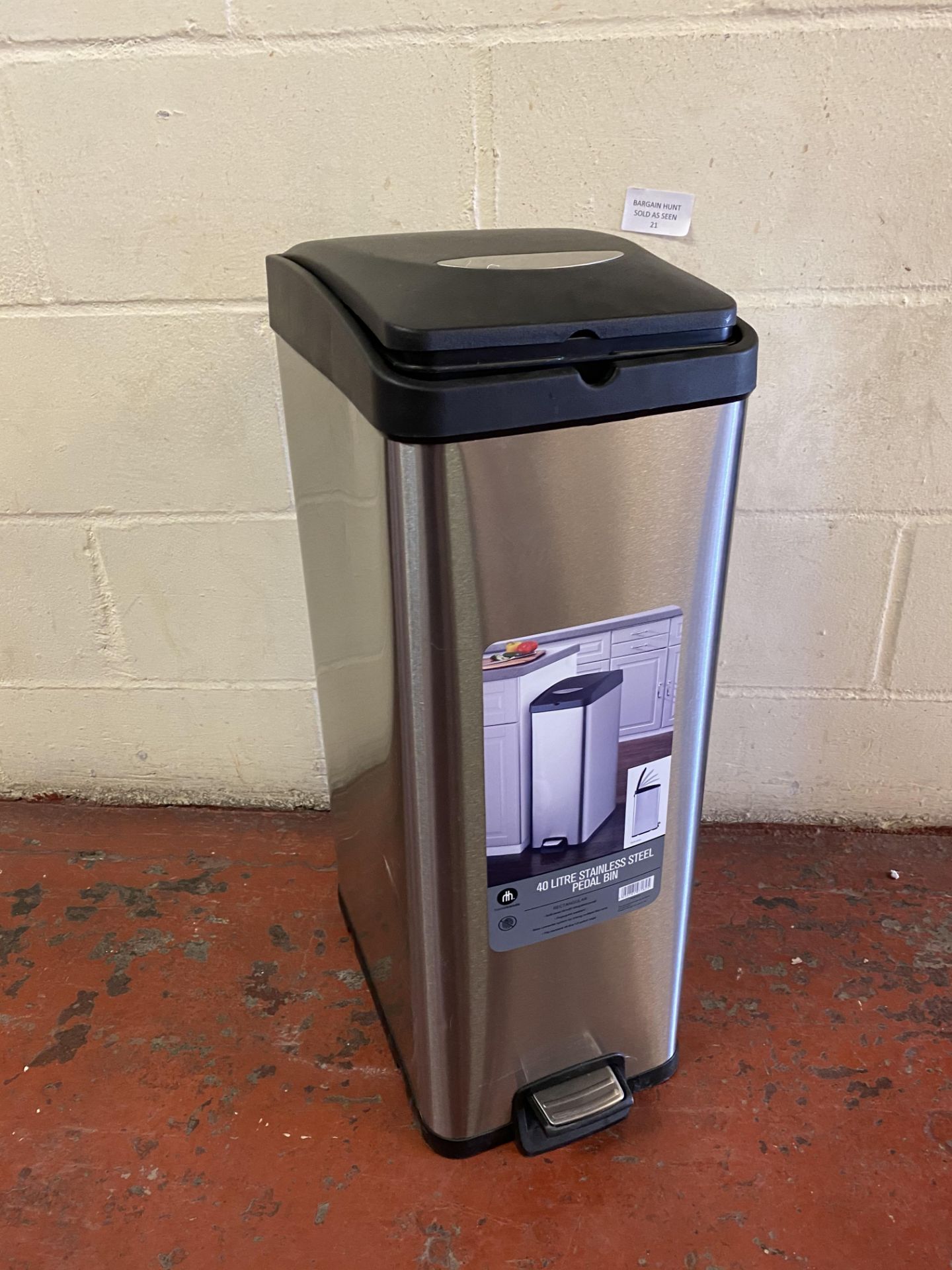 40 Litre Stainless Steel Pedal Bin