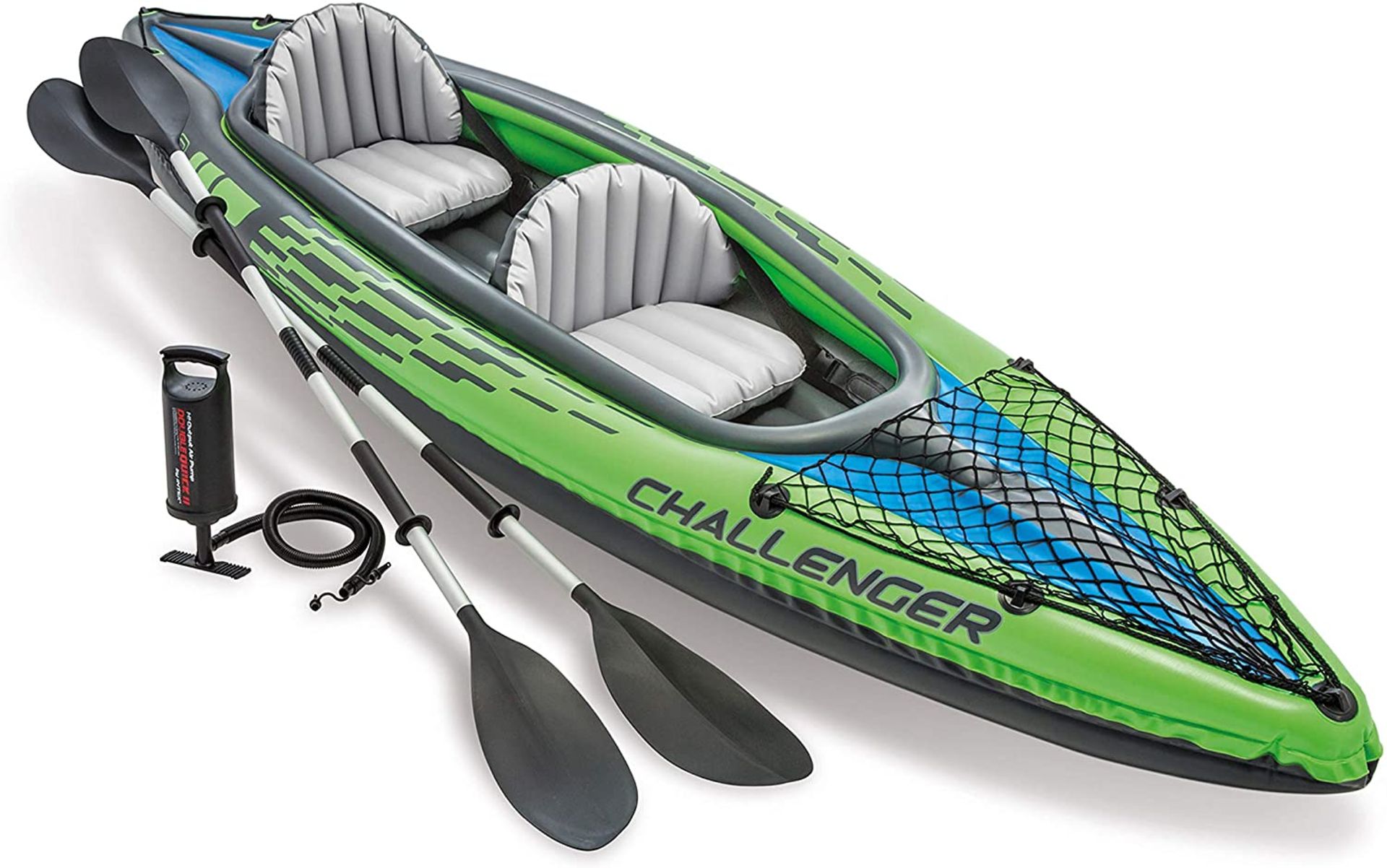 Intex K2 Challenger Kayak, Man Inflatable Canoe with Aluminum Oars RRP £224