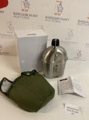 Goetland Stainless Steel WWII US Military Canteen Kit (case damaged, see image)