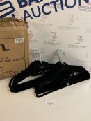 JVL Premium Quality Black Thin Velvet Non Slip Coat Hangers, pack of 20