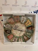 Wooden Wall Clock Antique Style RRP £34