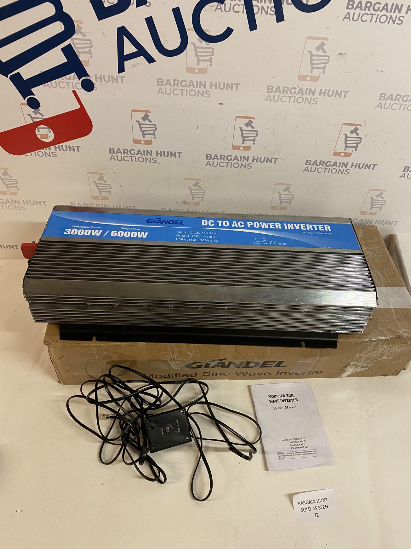 GIANDEL Power Inverter 3000W DC 12V to AC 240V converter RRP £197.99