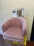 Luxury Velvet Pink Blush Armchair RRP £200