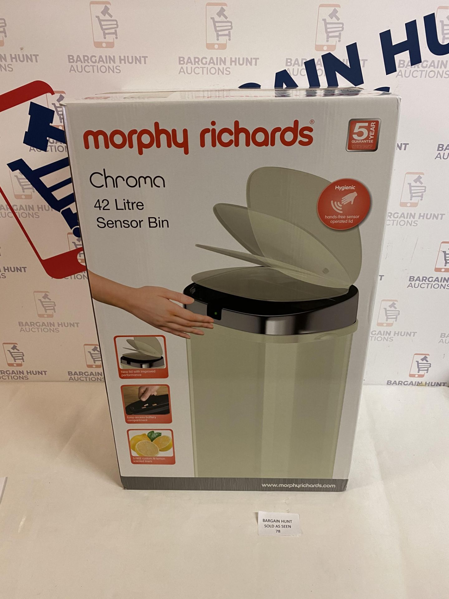 Morphy Richards Chroma Square Sensor Bin, 42L RRP £47.99