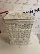 Arpan White Wicker Laundry Basket
