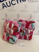 Brand New Set of 2 Hearts By Tiana Offical Pink Fleece Throw/Blanket