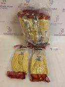 Brand New Yellow Nitrile Palm Coated Gloves, 12 pack