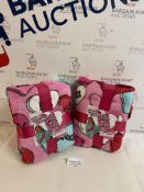 Brand New Set of 2 Hearts By Tiana Offical Pink Fleece Throw/Blanket