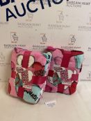 Brand New Set of 2 Hearts By Tiana Offical Pink Fleece Throw/Blanket