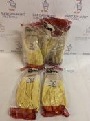 Brand New Yellow Nitrile Palm Coated Gloves, 12 pack