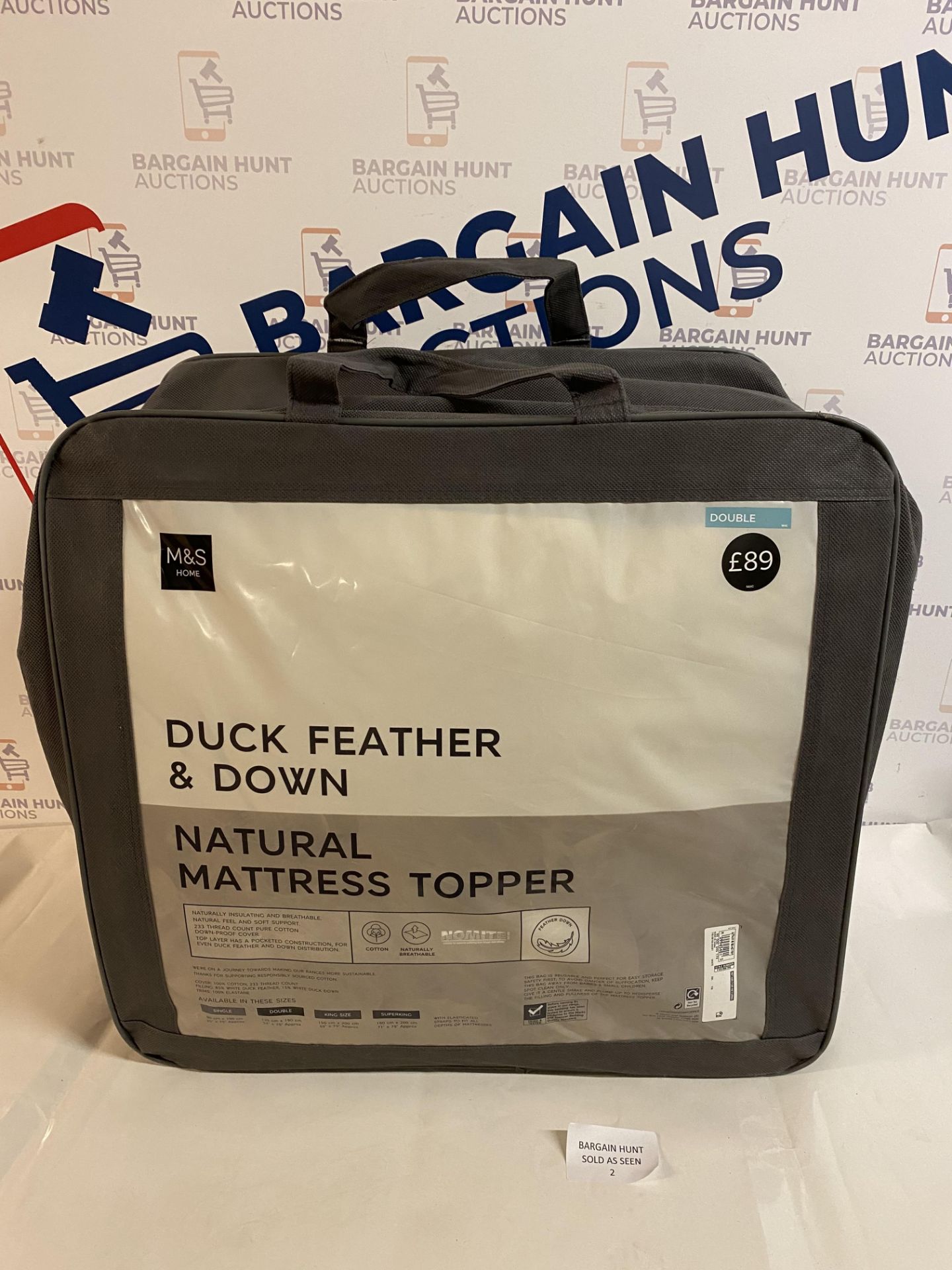 Duck Feather & Down Natural Mattress Topper, Double RRP £89