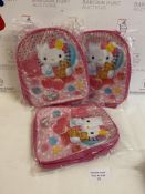 Brand New Hello Kitty Girls Backpack, Set of 3