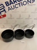 Chef 3 Piece Hard Anodised Pan Set