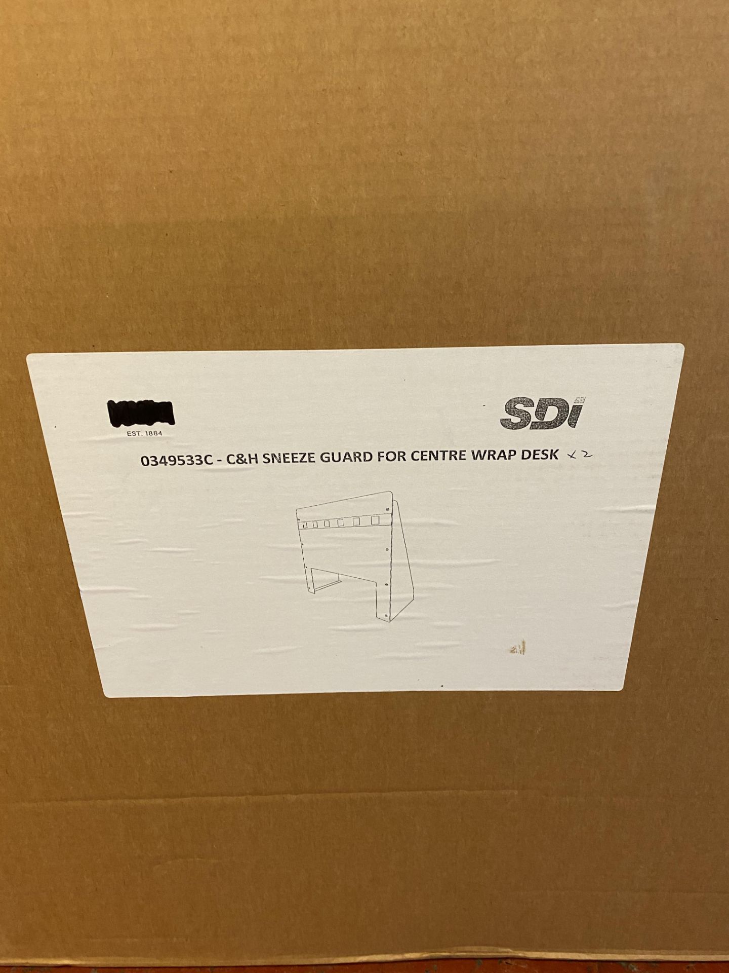 SDI Sneeze Guard for Centre Wrap Desk - Image 2 of 2