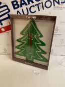 Brand New Twins Quartz Christmas Tree Design Wall Clock