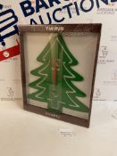 Brand New Twins Quartz Christmas Tree Design Wall Clock
