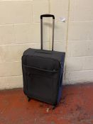 Two Tone Lightweight 4 Wheel Medium Suitcase (1 wheel worn out, see image) RRP £89