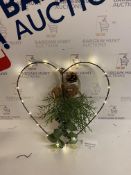 Lit Heart Shaped Wire Wreath