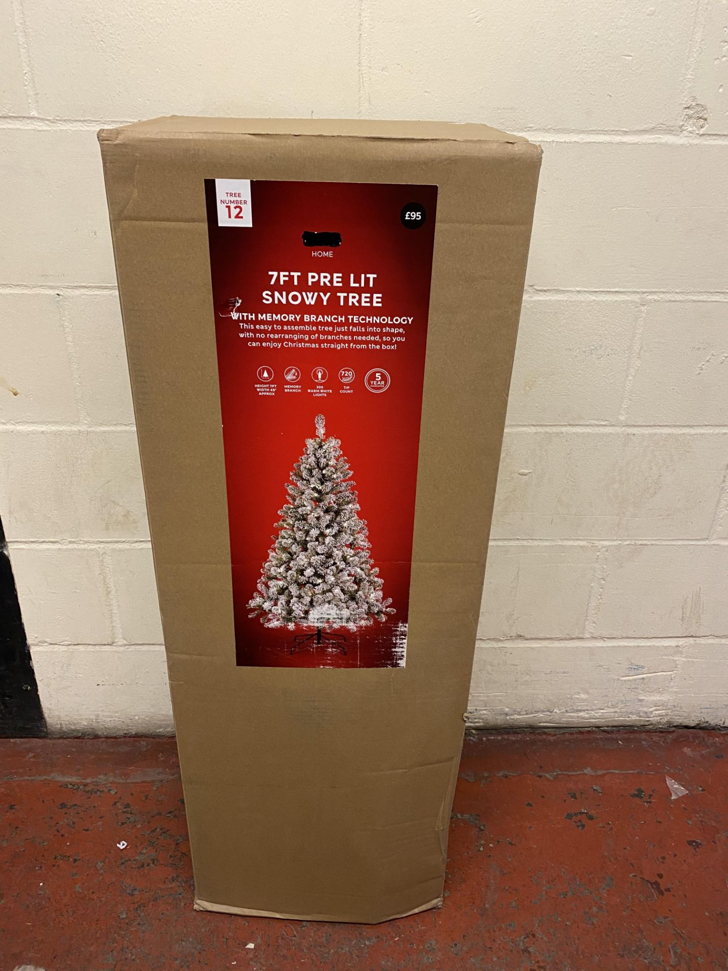 7ft Pre Lit Snowy Christmas Tree RRP £95