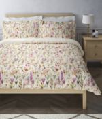 Pure Cotton Sateen Floral Bedding Set, Double RRP £59