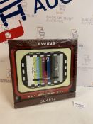 Brand New Twins Quartz Retro TV Design Wall Clock