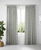 Cotton Mix Bee Pencil Pleat Blackout Curtains RRP £99