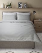 Pure Cotton Jersey Striped Bedding Set, Super King RRP £59