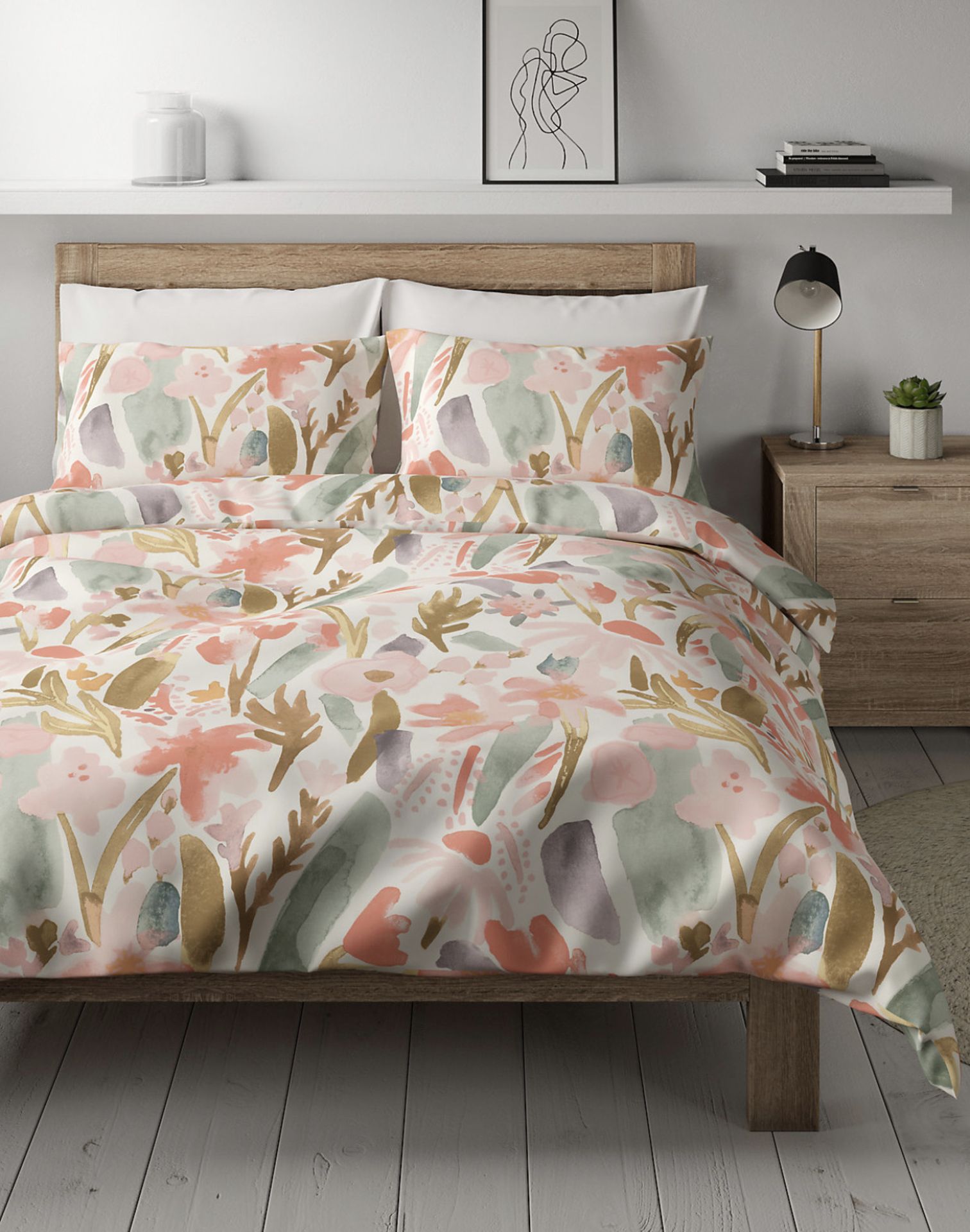 Madeline Pure Cotton Floral Bedding Set, Double RRP £39.50