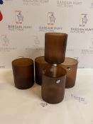 Set of 5 Amber Glass Candle Holders RRP £5 Each