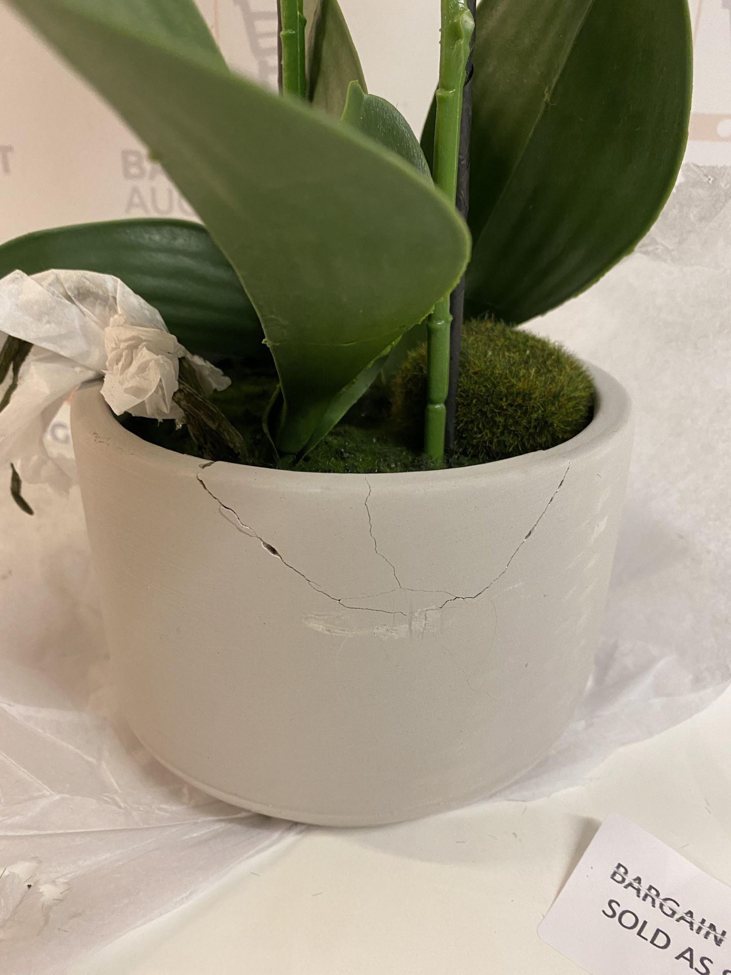 Artificial Medium Orchid Plant (pot damaged, see image) - Image 2 of 2