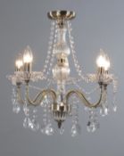 Dionne Flush Chandelier, Antique Brass RRP £170