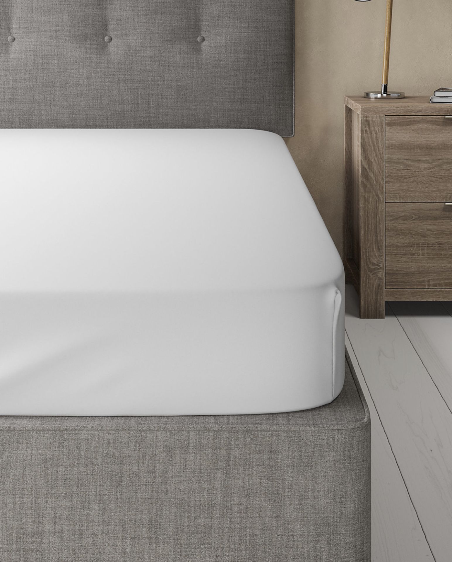 Cotton Percale Fitted Sheet, Super King