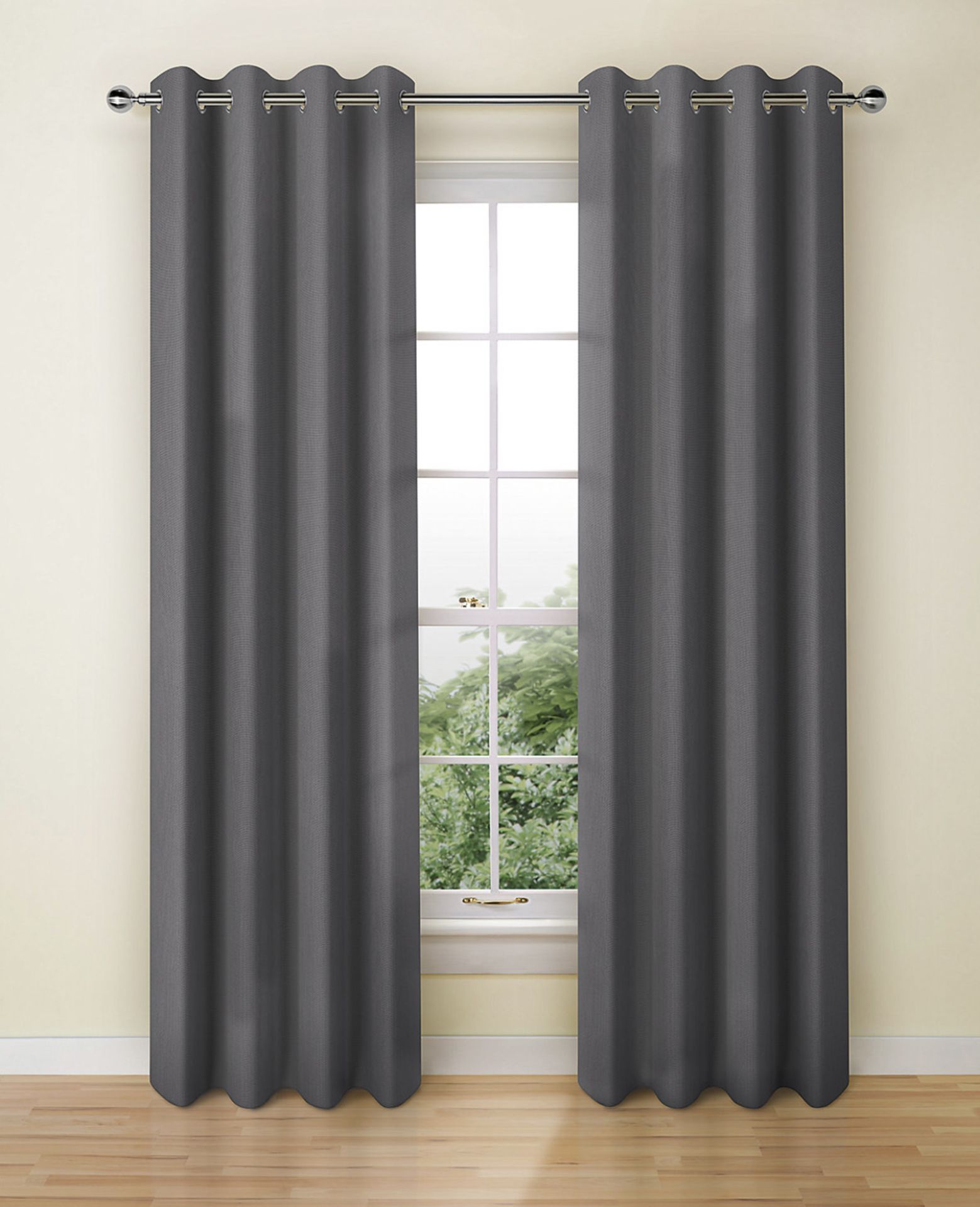 Lined Banbury Weave Eyelet Curtains RRP £75