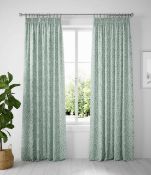 Cotton Fern Pencil Pleat Blackout Curtains RRP £99