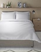 Cotton Rich Pom-Pom Trim Bedding Set, King Size (small stain, see image) RRP £49.50