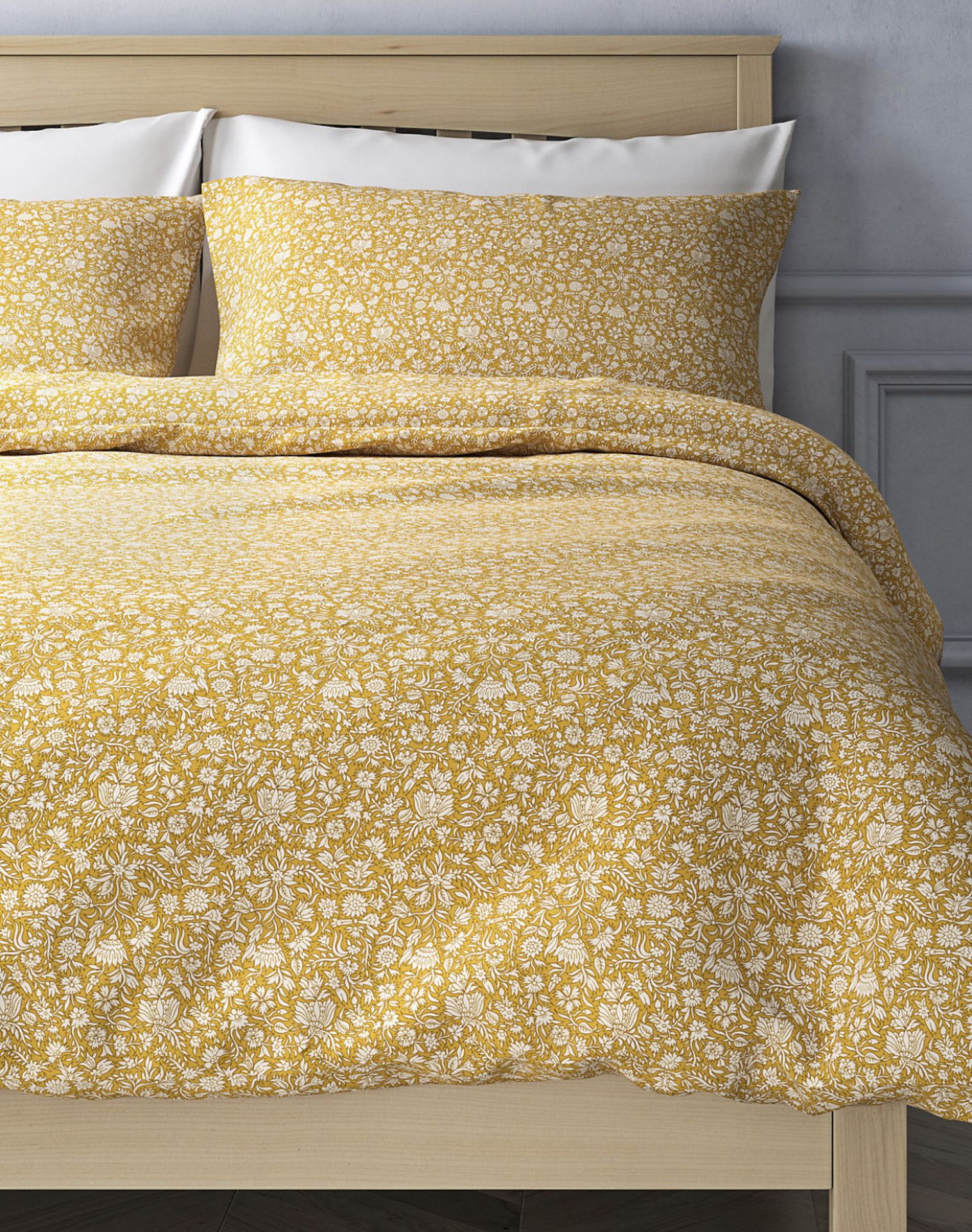 Easycare Polycotton Blend Edith Printed Bedding Set, Double