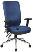 Dynamic Chiro II Task High Back Operators Chair with Arms - Blue RRP £229.99