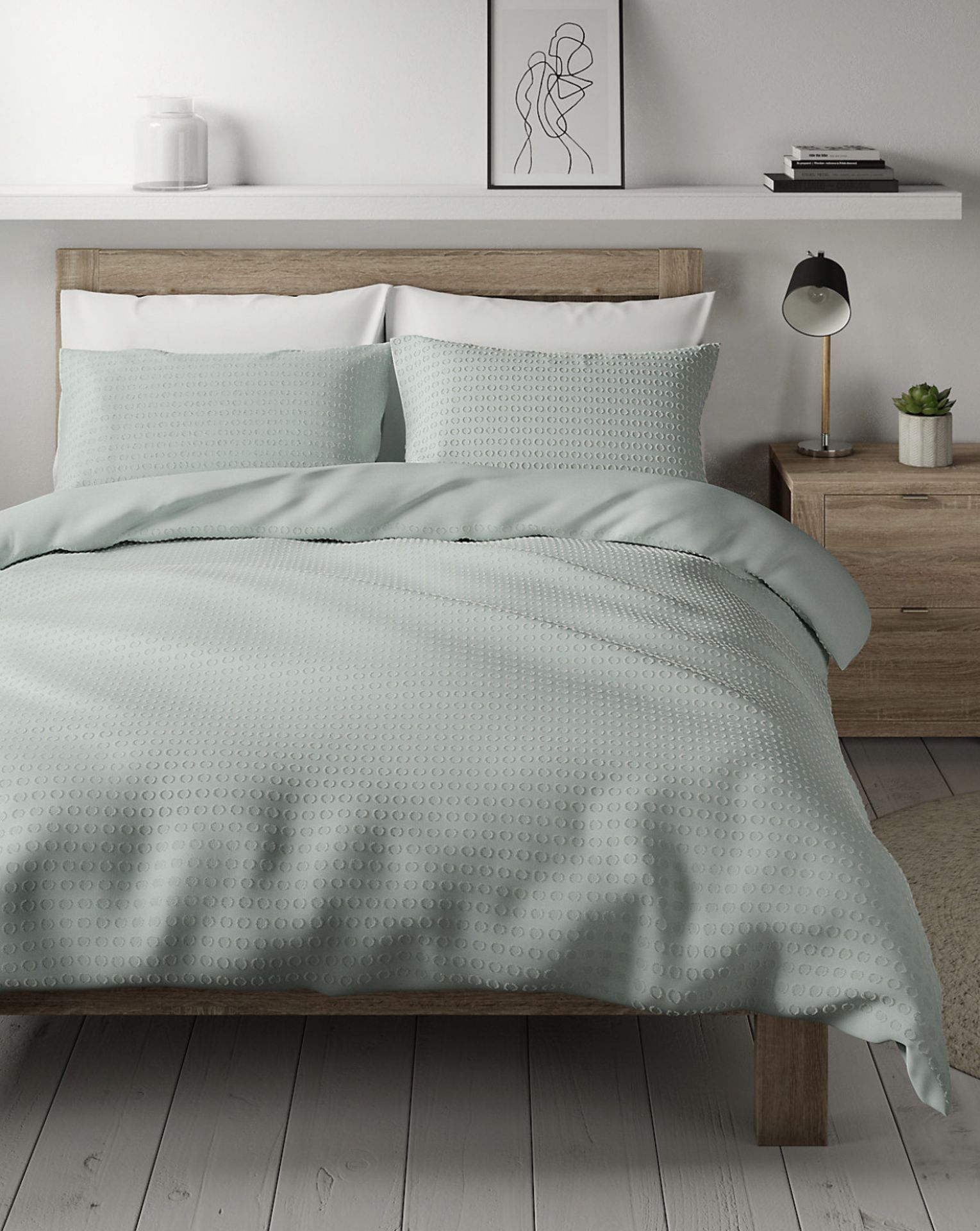 Pure Cotton Spotty Textured Bedding Set, Single RRP £39.50