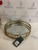 Luxurious Deco Mirrored Round Tray, Gold RRP £39.50