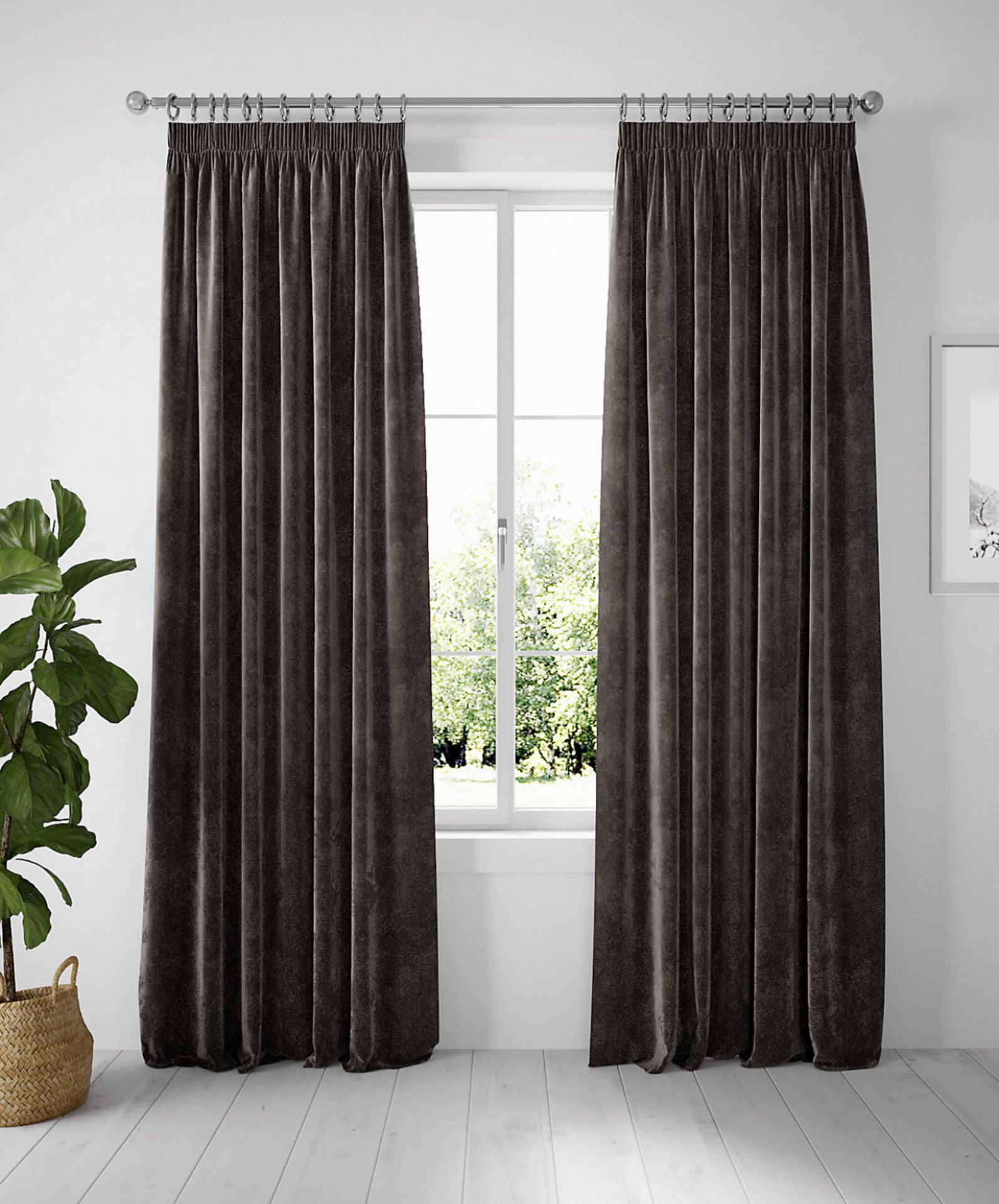 Velvet Pencil Pleat Curtains RRP £149