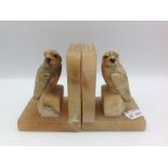 Pair of hawk/falcon onyx bookends A/F