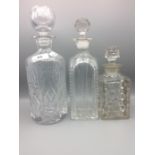 6 various glass decanters