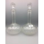 4 glass wine decanters including pair