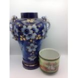 5 pieces of china to include pair of vases 35cm tall, pair of pots a/f, plus one other vase