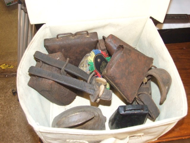 Box of Vintage & Modern Cow Bells